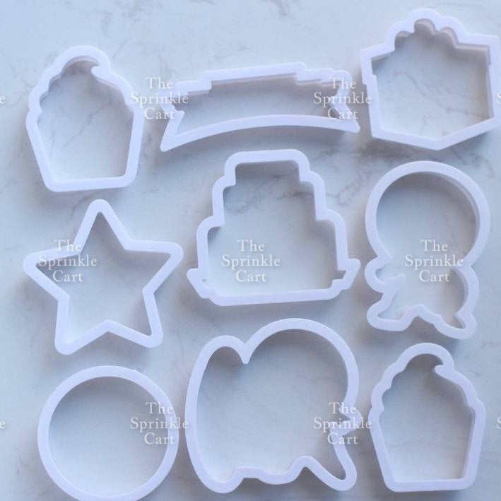 8pcs  Fondant Cookie Cutter Sea Creature Captain America Kitty for Cake Decoration
