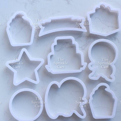 8pcs  Fondant Cookie Cutter Sea Creature Captain America Kitty for Cake Decoration