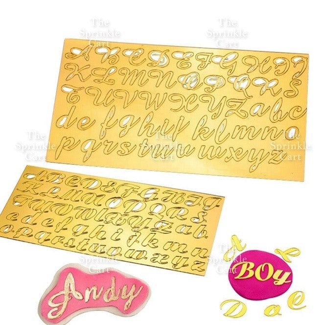 Alphabet Lettering and Number Cursive Acrylic Set DIY Calligraphy Pattern Cake Stamp Decor TSC