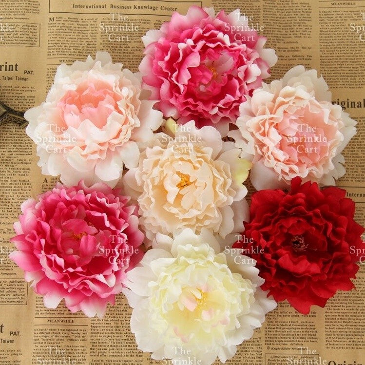 1pc Artificial Flowers Rose Peony Head  Cake Decoration