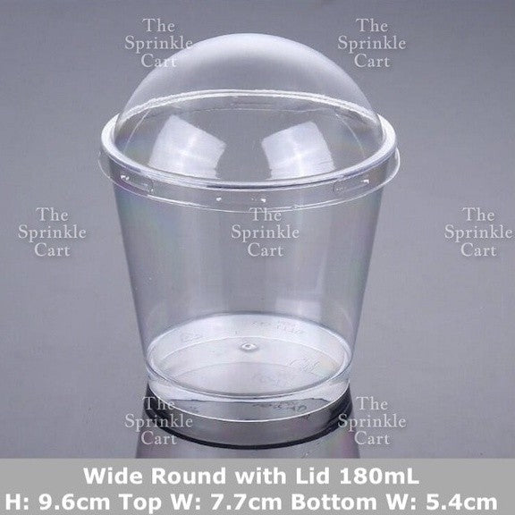 10pcs Transparent Dessert Cups Round Square Dessert Plastic Container Cake Mousse Fruits Packaging