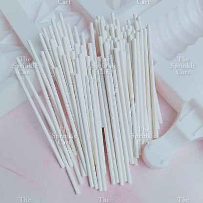 Cake Pop and Lollipop Sticks Thick Hard Paper Solid Core