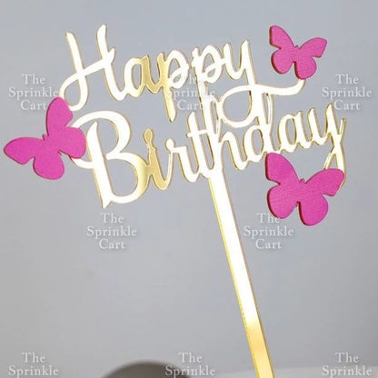 Acrylic Glitter Paper Happy Birthday Mr & Mrs Girl Boy Cake Topper Party Supplies