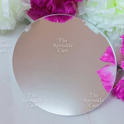 Acrylic Mirror Selfie Happy Birthday Cake DIY Round Heart Shape Mirror Topper Decoration
