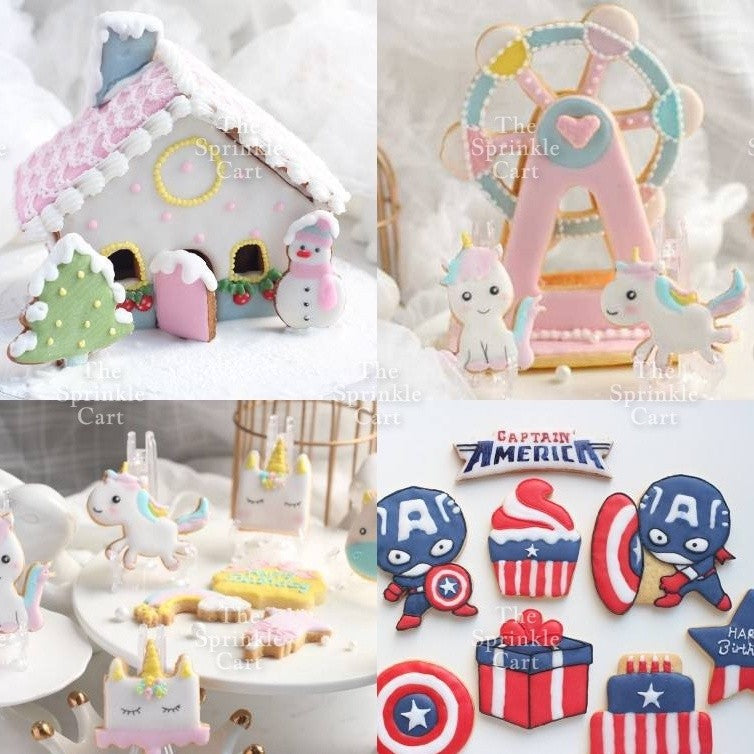 8pcs  Fondant Cookie Cutter Sea Creature Captain America Kitty for Cake Decoration