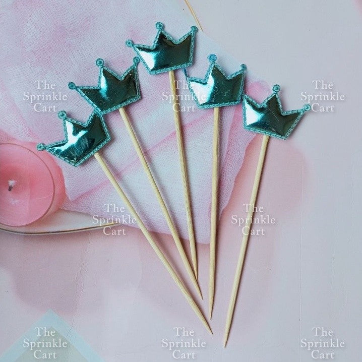 5pcs Metallic Star Heart Crown Cake Birthday Topper