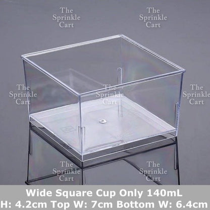Transparent Dessert Plastic Container Cake Mousse Pudding Fruits Packaging TSC