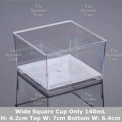 10pcs Transparent Dessert Cups Round Square Dessert Plastic Container Cake Mousse Fruits Packaging