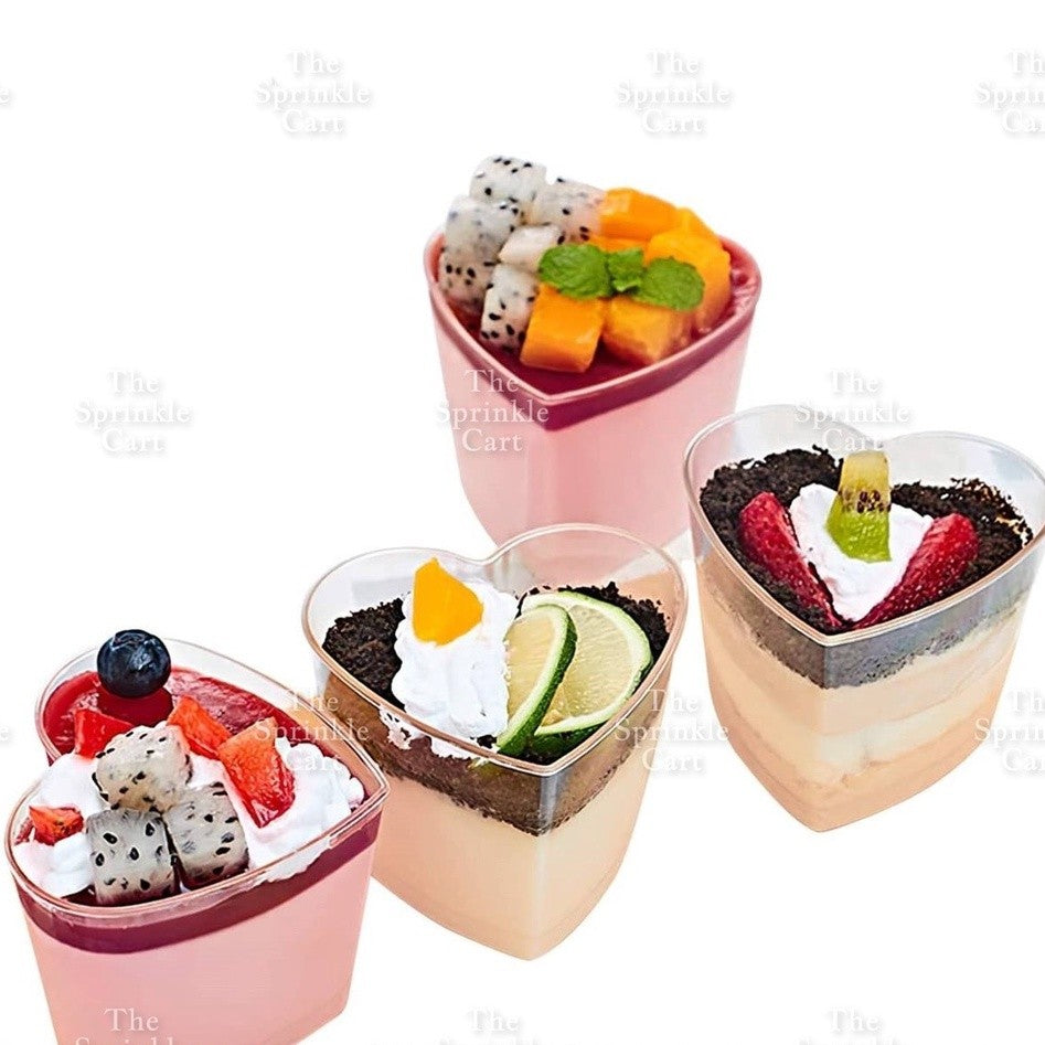 10pcs Transparent Dessert Cups Round Square Dessert Plastic Container Cake Mousse Fruits Packaging