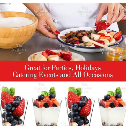 10pcs Transparent Dessert Cups Round Square Dessert Plastic Container Cake Mousse Fruits Packaging
