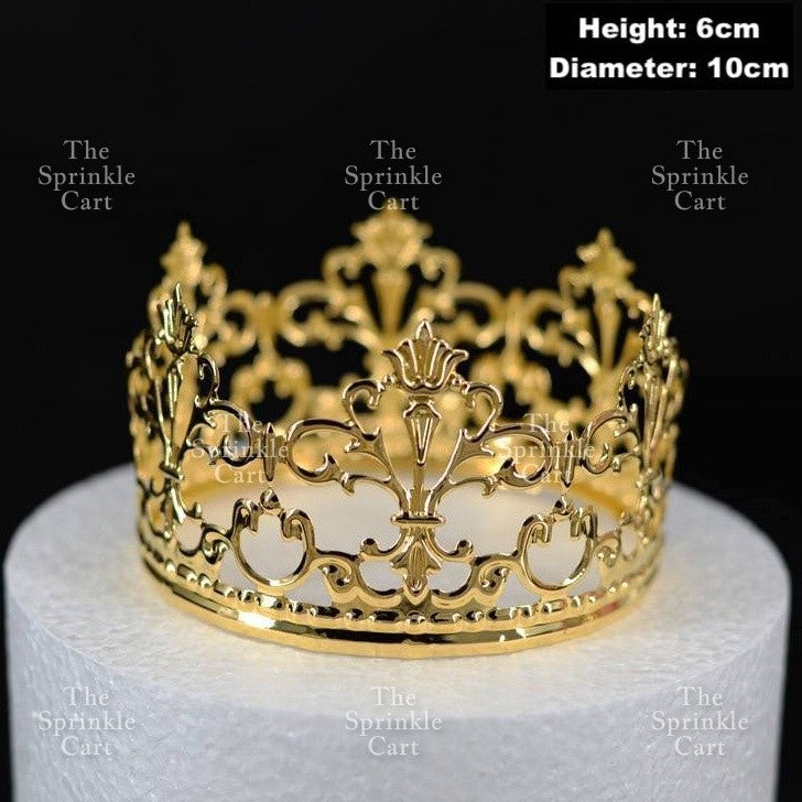 Crown Cake Topper/ Decor Shiny Gold Silver Pearl Birthday Princes