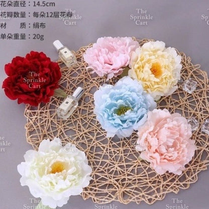 1pc Artificial Flowers Rose Peony Head  Cake Decoration