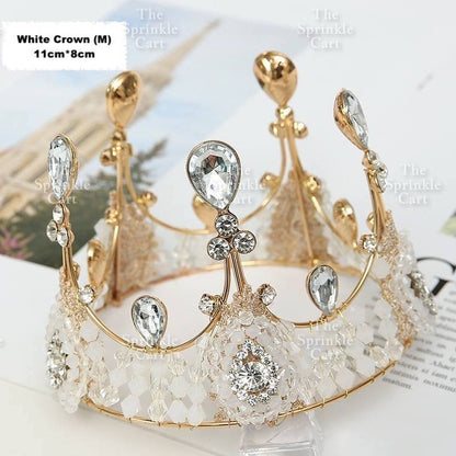 Crown Cake Topper/ Decor Shiny Gold Silver Pearl Birthday Princes