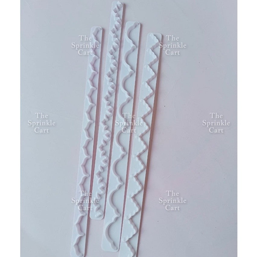 4pcs Wave Grass / Letter Fondant Cookie Cutter Set Cake Decorating Molder tsc