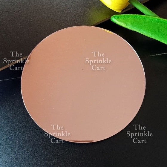 Acrylic Mirror Selfie Happy Birthday Cake DIY Round Heart Shape Mirror Topper Decoration