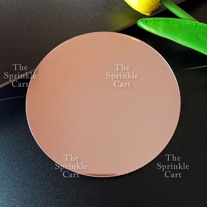 Acrylic Mirror Selfie Happy Birthday Cake DIY Round Heart Shape Mirror Topper Decoration