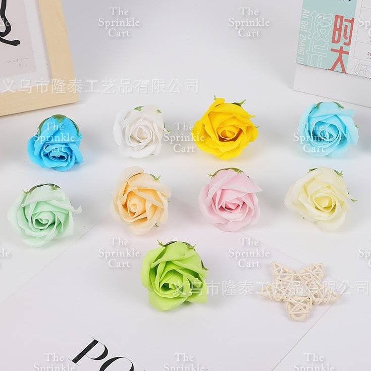 1pc Artificial Flowers Rose Peony Head  Cake Decoration
