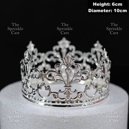 Crown Cake Topper/ Decor Shiny Gold Silver Pearl Birthday Princes