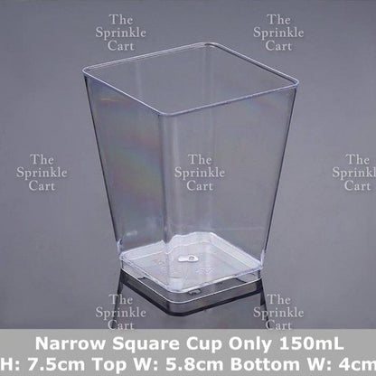 10pcs Transparent Dessert Cups Round Square Dessert Plastic Container Cake Mousse Fruits Packaging