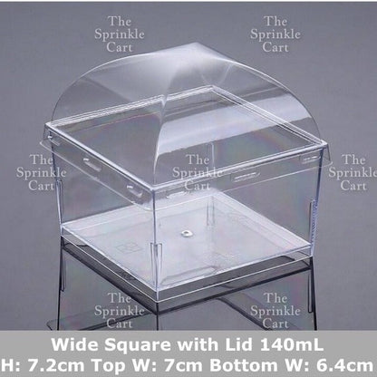 10pcs Transparent Dessert Cups Round Square Dessert Plastic Container Cake Mousse Fruits Packaging