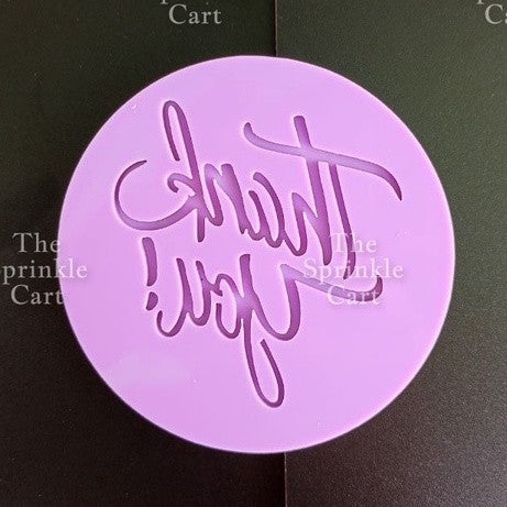 Acrylic Biscuit Mould Fondant Cookie Stamp Embosser Calligraphy Round Stamp Decorating Tool