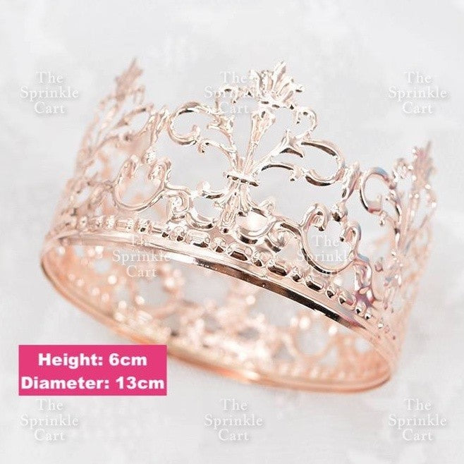 Crown Cake Topper/ Decor Shiny Gold Silver Pearl Birthday Princes