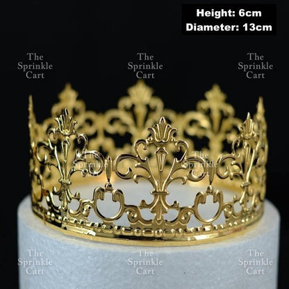 Crown Cake Topper/ Decor Shiny Gold Silver Pearl Birthday Princes