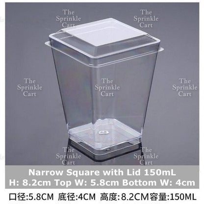 Transparent Dessert Plastic Container Cake Mousse Pudding Fruits Packaging TSC