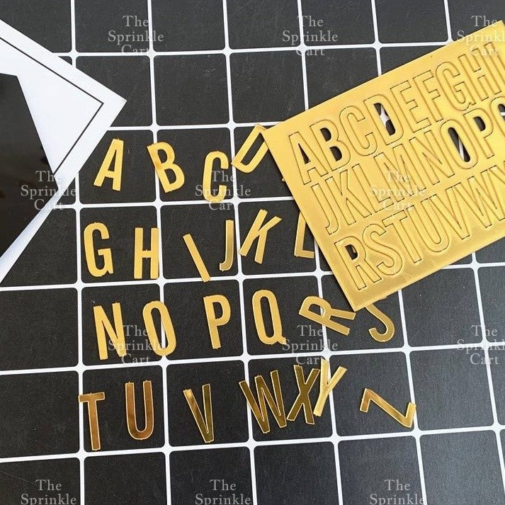 Alphabet Lettering and Number Cursive Acrylic Set DIY Calligraphy Pattern Cake Stamp Decor TSC