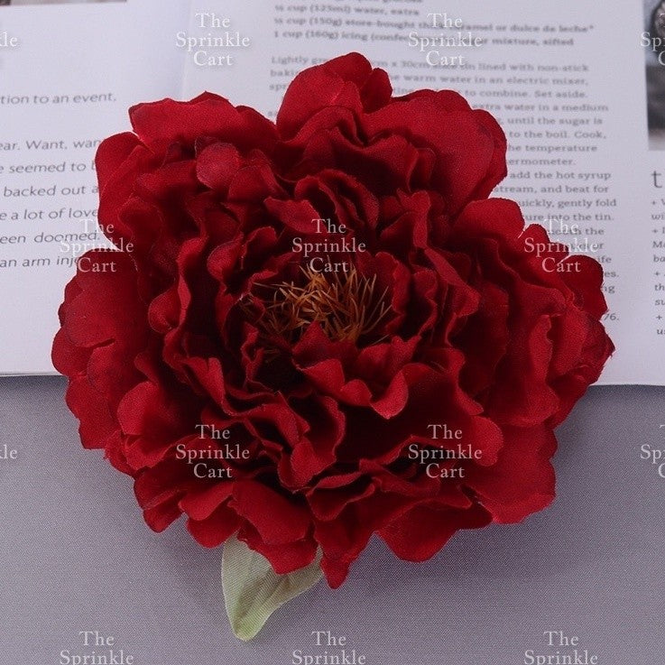1pc Artificial Flowers Rose Peony Head  Cake Decoration