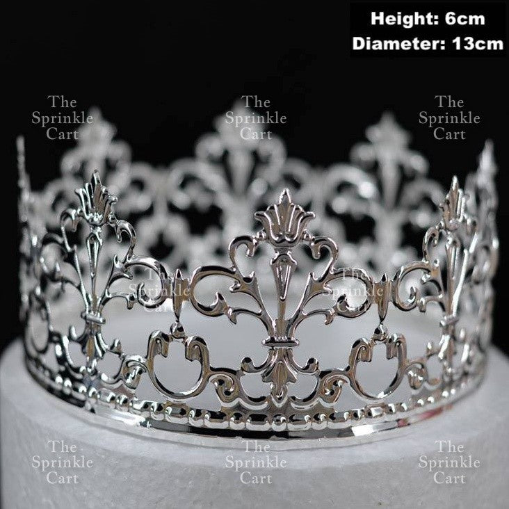 Crown Cake Topper/ Decor Shiny Gold Silver Pearl Birthday Princes