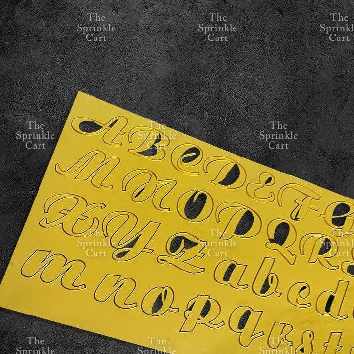 Alphabet Lettering and Number Cursive Acrylic Set DIY Calligraphy Pattern Cake Stamp Decor TSC