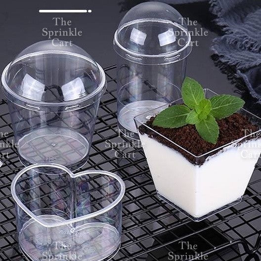 Transparent Dessert Plastic Container Cake Mousse Pudding Fruits Packaging TSC