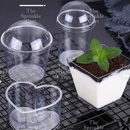 Transparent Dessert Plastic Container Cake Mousse Pudding Fruits Packaging TSC