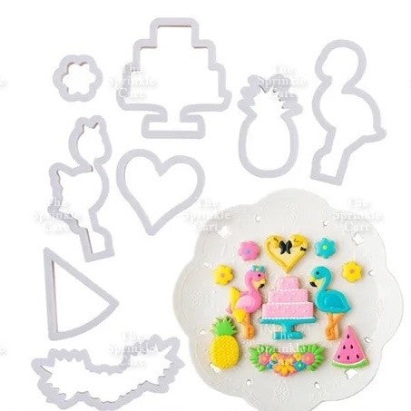 8pcs  Fondant Cookie Cutter Sea Creature Captain America Kitty for Cake Decoration