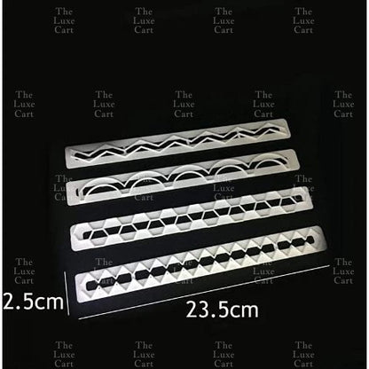 4pcs Long Zigzag Geometric Hexagon Diamond Curve Column Border Fondant Cookie Cutter TSC