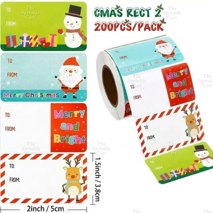 Christmas Sticker and Gift Tag DIY Food Box Sealing Label Packaging TSC
