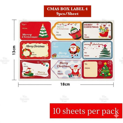 Christmas Sticker and Gift Tag DIY Food Box Sealing Label Packaging TSC