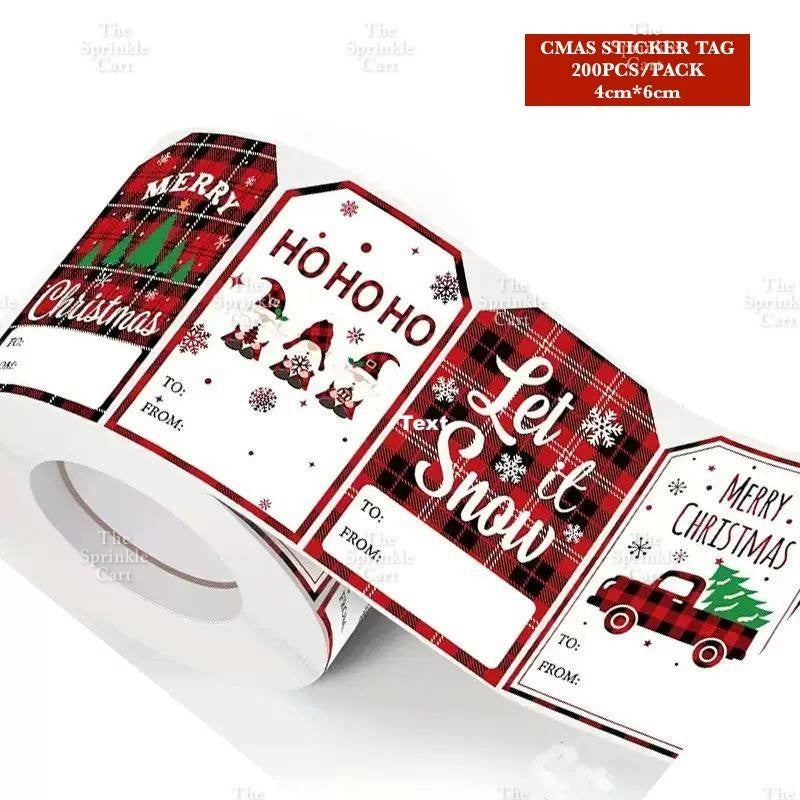 Christmas Sticker and Gift Tag DIY Food Box Sealing Label Packaging TSC