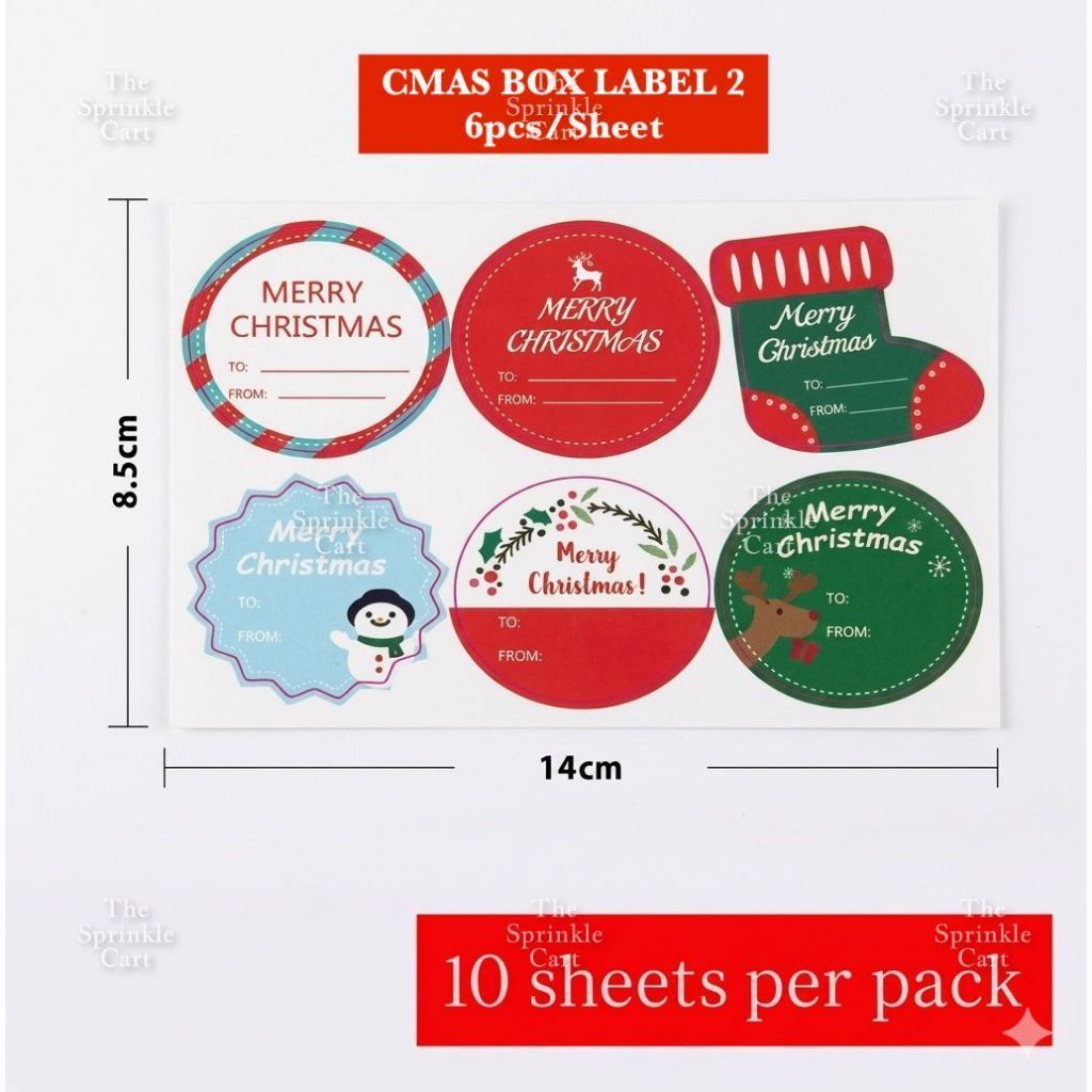 Christmas Sticker and Gift Tag DIY Food Box Sealing Label Packaging TSC