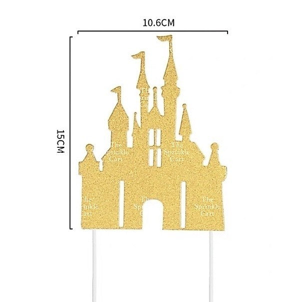 Glitter &Printed Paper Birthday Love Castle Cake Topper Decoration TSC