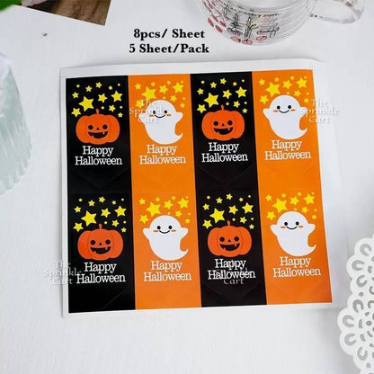 Halloween Tag and Food Box Sticker for DIY Occasion Packaging Label TSC