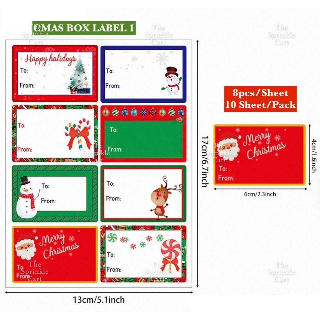 Christmas Sticker and Gift Tag DIY Food Box Sealing Label Packaging TSC