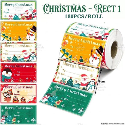 Christmas Sticker and Gift Tag DIY Food Box Sealing Label Packaging TSC