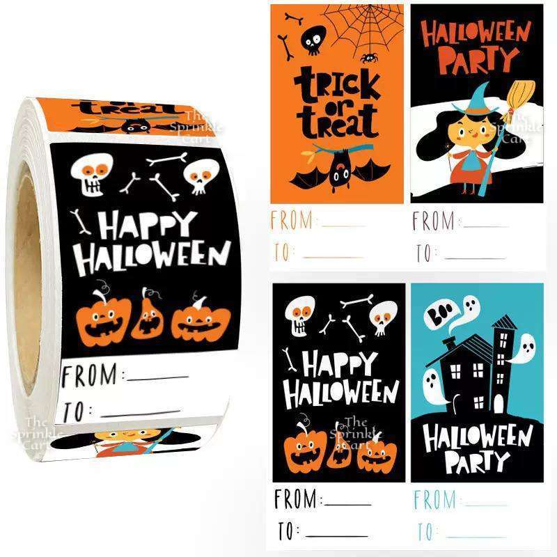 Halloween Tag and Food Box Sticker for DIY Occasion Packaging Label TSC