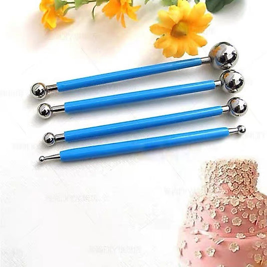 4pcs Stainless Steel Ball Dotting Modelling Tool for Fondant and DIY Craft Use TSC