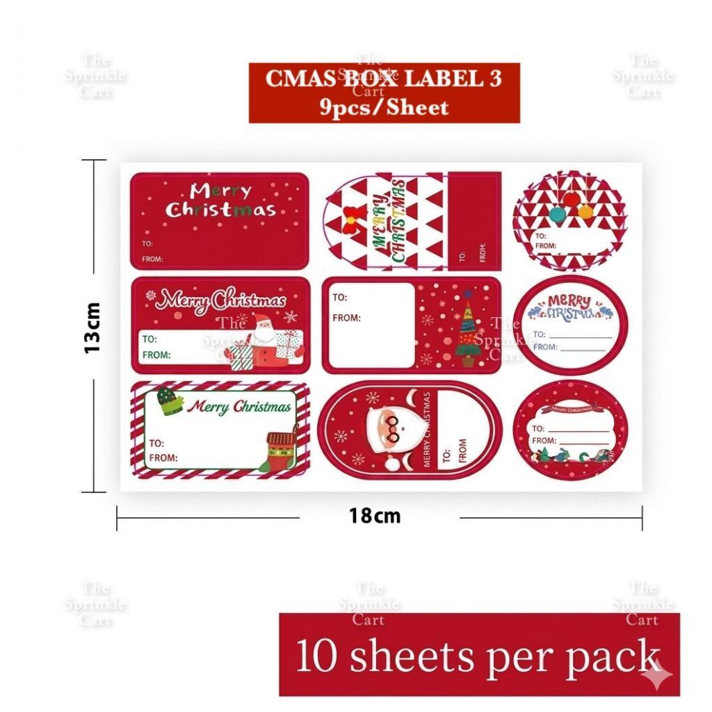 Christmas Sticker and Gift Tag DIY Food Box Sealing Label Packaging TSC