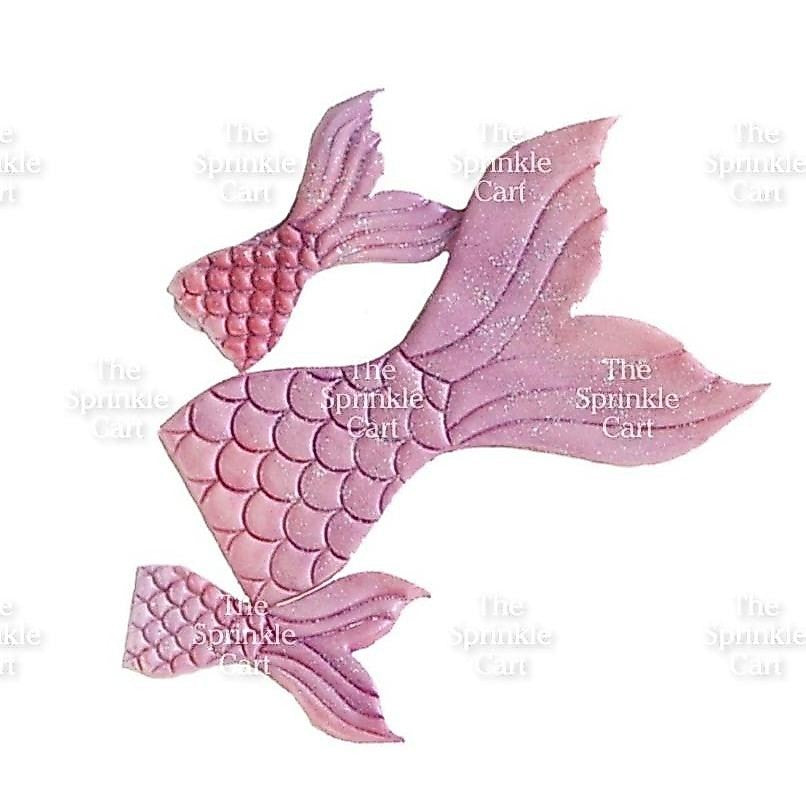 2pcs Plastic Mermaid Tail Fondant Cookie Cutter Molder for Cake Decoration and Pastry Use TSC