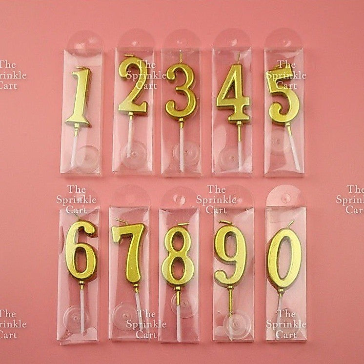 Number Candle for Birthday Cake Party Supplies Gold and Silver TSC
