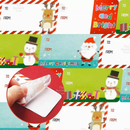 Christmas Sticker and Gift Tag DIY Food Box Sealing Label Packaging TSC